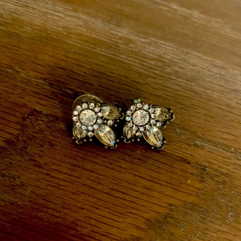 Black and crystal earrings